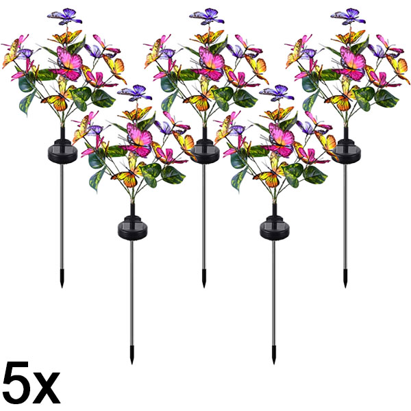 5x Solarne svetiljke u obliku leptira za spoljašnju upotrebu | FLUTIX