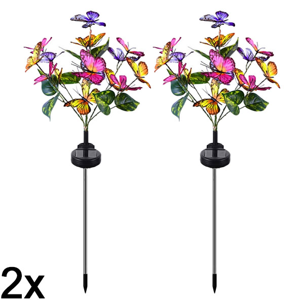 2x Solarne svetiljke u obliku leptira za spoljašnju upotrebu | FLUTIX