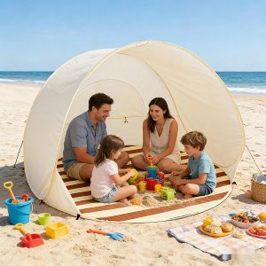 Pop-Up Šator za Plažu - UPF50+ Zaštita od Sunca, 120x120x100 cm | POPYTENT