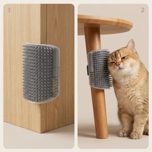 Ugaona četka za samonegu mačaka – montaža lepljenjem ili šrafovima | CATGROOM